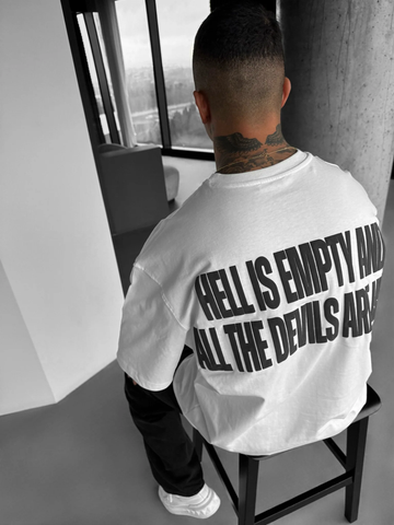 Hell and Devil Puff Print Oversized T-shirt