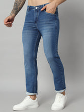 Men Slim Mid Rise Light Blue Jeans