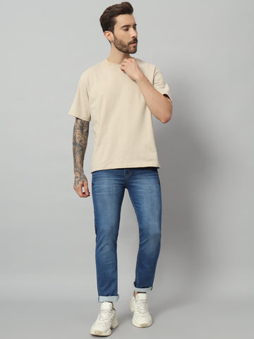 Men Lightly Washed Regular Fit Jeans
