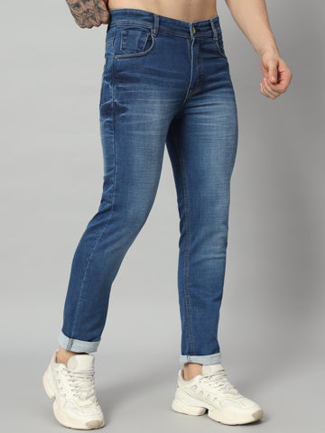 Men Lightly Washed Regular Fit Jeans