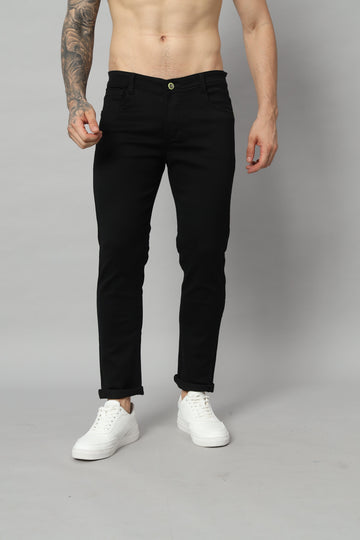 Wesgopan Men Denim Black Normal fit Jeans