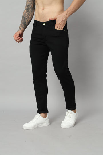 Wesgopan Men Denim Black Normal fit Jeans