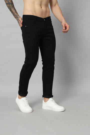Wesgopan Men Denim Black Normal fit Jeans