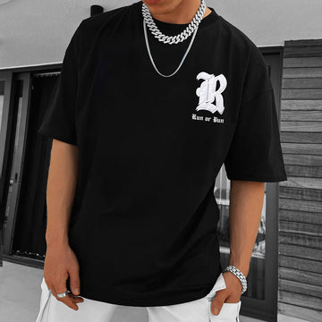 Run or Burn Digital Print Oversized T-Shirt