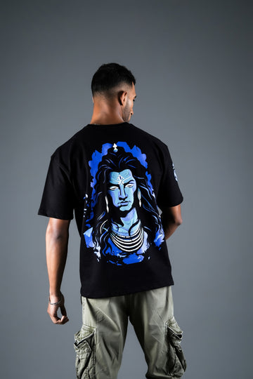 Lord Shiva Puff Print Oversized T-shirt