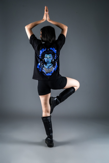 Lord Shiva Puff Print Oversized T-shirt