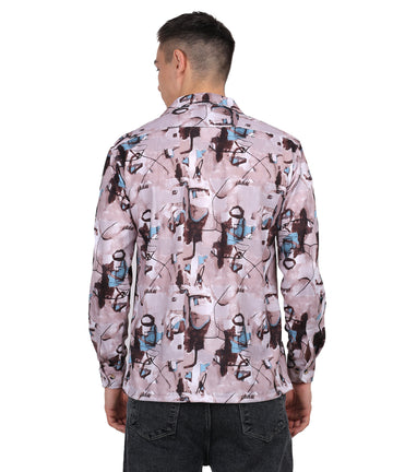 Men's Mini Waffle Digital Print Shirt (ART- 5430)
