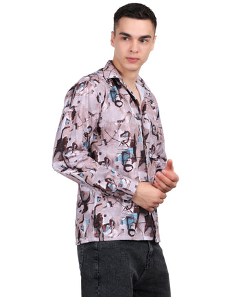 Men's Mini Waffle Digital Print Shirt (ART- 5430)