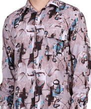 Men's Mini Waffle Digital Print Shirt (ART- 5430)