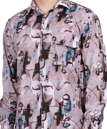 Men's Mini Waffle Digital Print Shirt (ART- 5430)