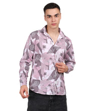 Men's Mini Waffle Pink Digital Print Shirt (ART-5230)