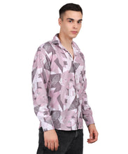 Men's Mini Waffle Pink Digital Print Shirt (ART-5230)