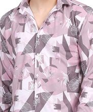 Men's Mini Waffle Pink Digital Print Shirt (ART-5230)