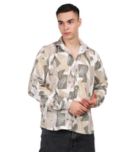 Men's Mini Waffle Yellow Digital Print Shirt