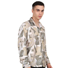 Men's Mini Waffle Yellow Digital Print Shirt