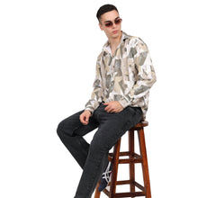 Men's Mini Waffle Yellow Digital Print Shirt
