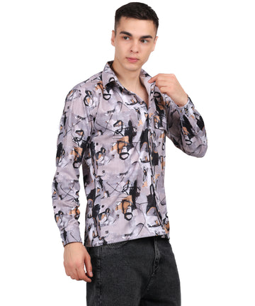 Men's Mini Waffle Digital Print Shirt (ART- 5110)