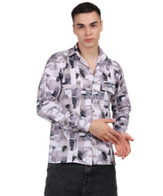 Men's Mini Waffle Digital Print Shirt (ART- 5210)