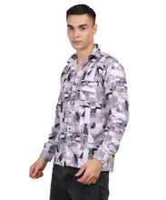 Men's Mini Waffle Digital Print Shirt (ART- 5210)