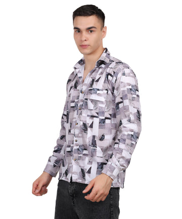Men's Mini Waffle Digital Print Shirt (ART- 5210)