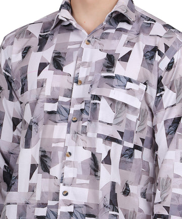 Men's Mini Waffle Digital Print Shirt (ART- 5210)