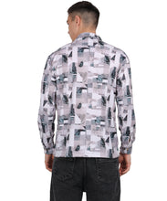 Men's Textured Mini Waffle Digital Print Shirt