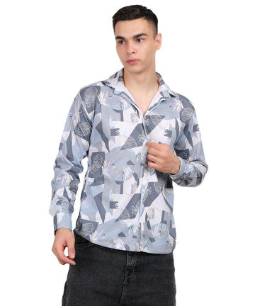 Men's Mini Waffle Digital Print Shirt (ART-5120)