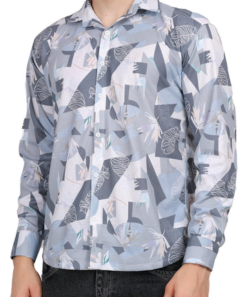Men's Mini Waffle Digital Print Shirt (ART-5120)