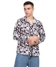 Men’s Crushing Black White Digital Print Shirt