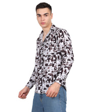 Men’s Crushing Black White Digital Print Shirt