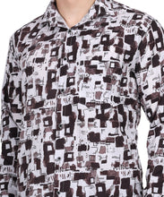 Men’s Crushing Black White Digital Print Shirt