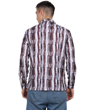 Men's Mini Waffle Brown Digital Print Shirt