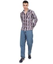 Men's Mini Waffle Brown Digital Print Shirt