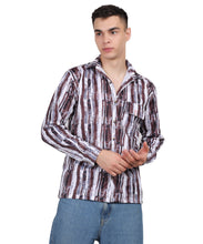 Men's Mini Waffle Brown Digital Print Shirt