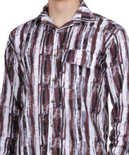 Men's Mini Waffle Brown Digital Print Shirt
