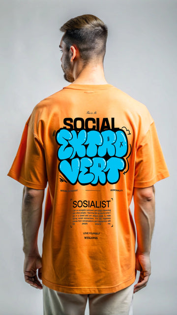 SOCIAL EXTRA VERT Digital Print Oversized T-Shirt