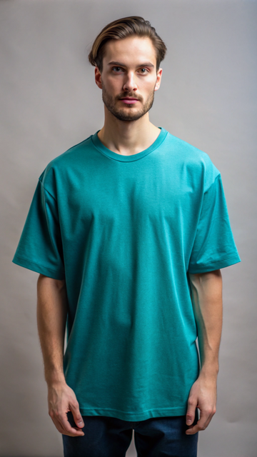 Oversized Plain Teal T-Shirt