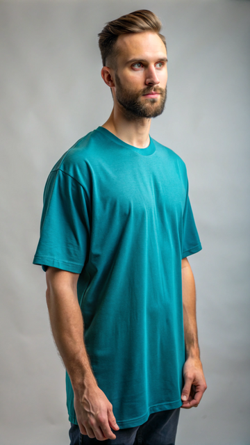 Oversized Plain Teal T-Shirt
